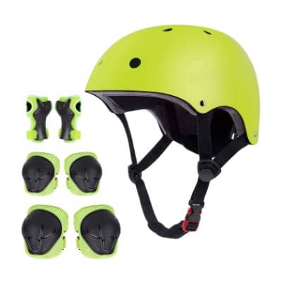 Casco bicicleta niños con rodilleras y coderas