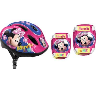 Casco y Codilleras rodilleras Minnie Niñas Rosa