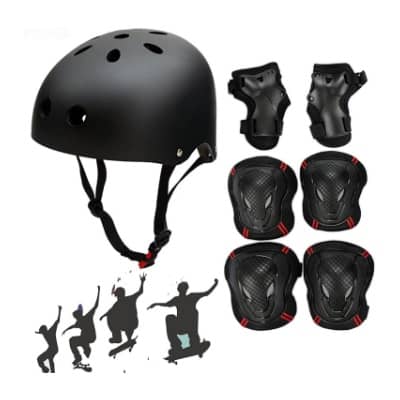 Casco Patineta Protector Muñecas Codos rodillas